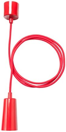 Plumen Ceiling Drop Cap and Pendant Set in Red by Plumen