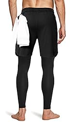 Men's 2 in 1 Running Pants, Gym Workout Compression