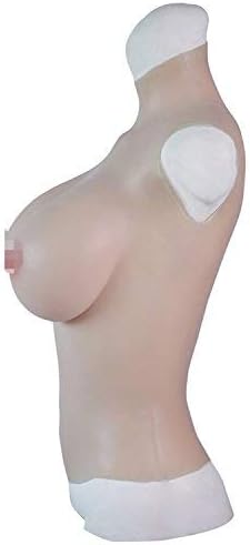 BJKK Crossdresser Cosplay Wearable Silicone Breast G Cup Half Bodysuit Artificial Breast Female Breast for Cross-Dresser Transgender Cross-Dressing Man Cosplay Girl Costume
