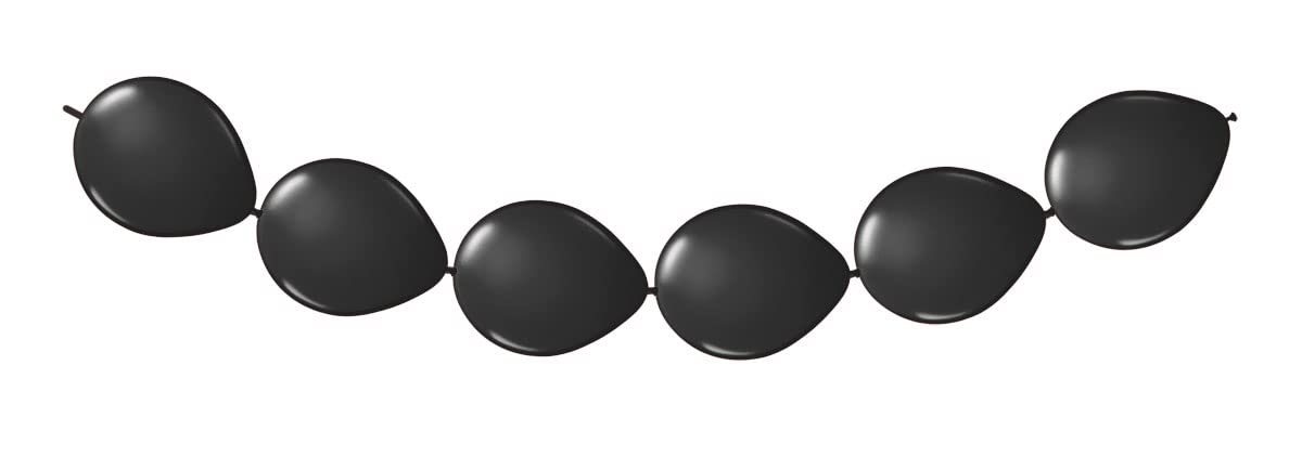 Folat - Black Color Garland Button Balloons - 3 meters