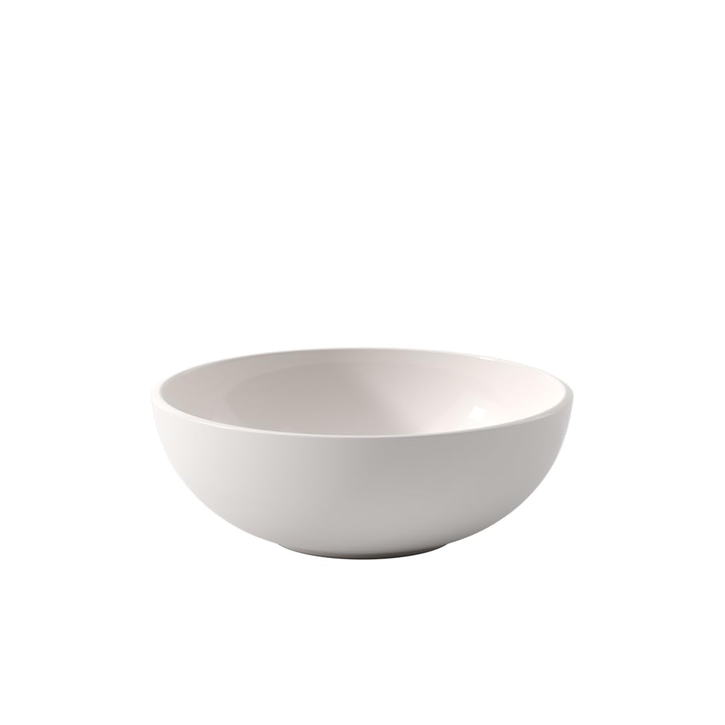Photo 1 of Villeroy & Boch NewMoon Medium Bowl for Soups and Crisp Salads, Premium Porcelain, White, Dishwasher Safe