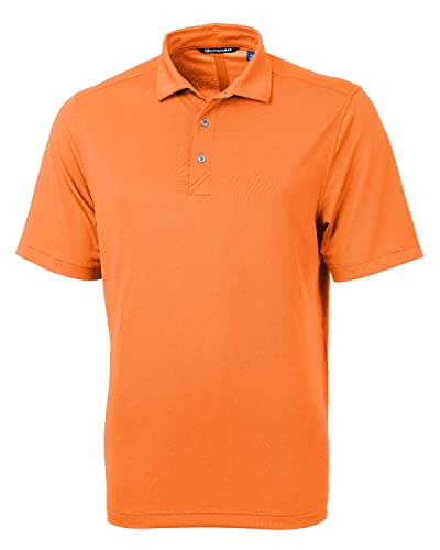 Cutter & Buck Virtue Eco Pique Stripe Recycled Mens Polo, Orange Burst, XXL
