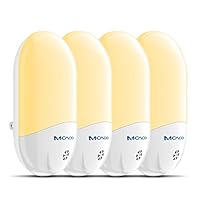 MOAOO Plug Light for Kids, LED Night Lamp with Auto Dusk to Dawn Sensor for Bedroom, Bathroom, Baby Room, Kitchen, Hallway, Stairs, Warm White, 4 Pack ASIN: B07MZ4J3LN View