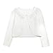 Acecharming girls Beaded Flower Bolero Jacket Shrug Short Cardigan Dress Cover Up,Cream White,6-7