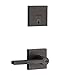 Kwikset 99910-061 Halifax Keyed Entry Lever and Downtown Single Cylinder Deadbolt Combo Pack featuring SmartKey Security in Venetian Bronze