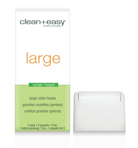 Clean + Easy Large Wax Roller Heads – Roll On Wax Refill Applicators, Compatible with Wax Cartridges for Legs & Body Hair Removal, 3 Pack