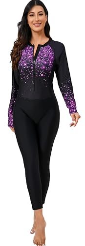 ALLTOKE Damen Rashguard Set – Langarm Mit Integriertem BH, UPF 50+, Für Schwimmen & Sport