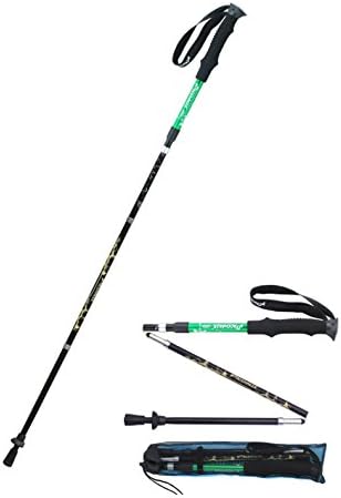 Ohlily Collapsible Trekking Pole, Adjustable Backpacking Stick Ultralight Hiking Poles, Folding Alpenstocks 1 PC (Green, 1 PC)