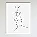 The Kiss, Print of Original Abstract Drawing Wall Decor Wall Art Print Poster Modern Contemporary Boho Home Decor 11x14 Inches, Unframed