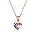 Ximkee 20Pcs Red White and Blue American Flag Star Heart Shaped Charm Pendant Gold Plated Dainty Ornament Synthetic Glass Living Memory Jewelry Making Independence Day Decoration (red white and blue)