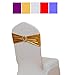 Fvstar 20pcs Chair Sashes Bows Elastic Spandex Wedding Chair Bows Decorative Elegant Party Chair Cover Sashes Ties Ribbons Bands for Events Birthday Baby Shower Banquet Decorations,Metallic Gold