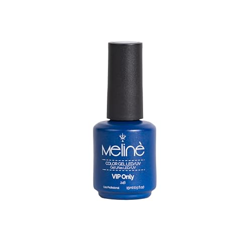 Meliné Gel Nail Polish UV/LED, Blue VIP Only, Semi-Permanent for Professional Use, No Primer/Final Coat Needed, +30 Colors, Long-Lasting Full Coverage for LED/UV Lamps, 15ml/0.5 fl oz