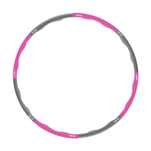 ResultSport UK - The Original Weighted Hula Hoop Foam Padded Fitness Exercise Hoop 100cm extra wide (Pink/Grey WAVE 1.2kg)