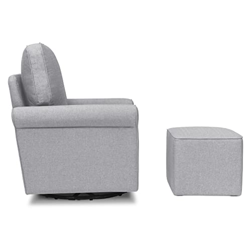 DaVinci Maya Upholstered Swivel Glider and Ottoman in Misty Gray