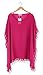Adreamly Women's Stylish Chiffon Tassel Kaftan Swimsuit Beachwear Cover Up Free Size Rose Red