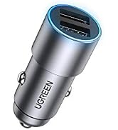 UGREEN Chargeur Voiture, 24W/4.8A Double USB All Metal Adaptateur Voiture Compatible avec iPhone 12 mini/ 12/12...