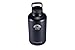 64oz Stainless Steel Growler and Vacuum Insulated Wide Mouth Water Bottle by Pine Sky - 2 Lid Package, Black