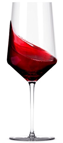 Miko Wine Glasses, Pure Lead Free Crystal, Wine Glass Set Of 6 (Bordeaux)