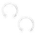 Ruifan 10pcs Clear UV Flexible Acrylic 3mm Ball CBR Non-Piercing Fake Nose Septum Horseshoe Earring Eyebrow Tongue Lip Piercing Ring 16G 10mm