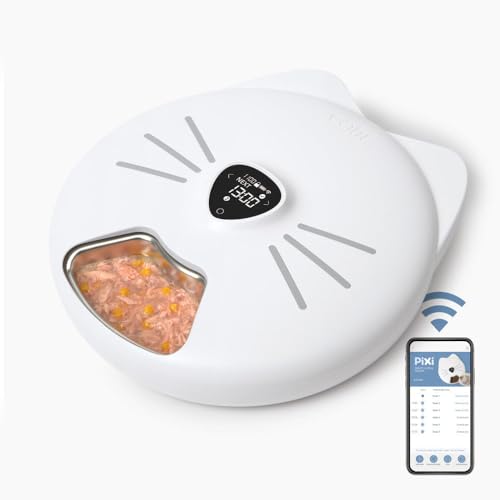 Comedero Inteligente 6 Raciones con Bandeja de Acero Inoxidable para Gatos Catit PIXI