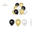 Birthday Decorations- Black and Gold Party Decorations (85Pcs)- Happy Birthday Banner, 20 Party Balloons, 10 Paper Pom Poms, 10 Tassels and 32 Round Paper Garland Perfect for Any Birthday Party