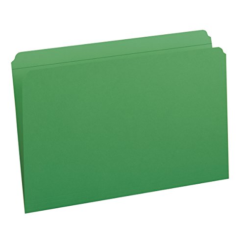 Smead File Folder, Reinforced Straight-Cut Tab, Legal Size, Green, 100 per Box (17110)