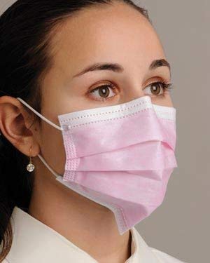100 pcs Disposable three Layer Face Protection Surgical Hygiene Dental Dust Smog Cleaning (Pink 20pcs)