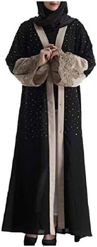 CuteRose Women Islamic Middle East Dubai Style Muslim Eid Abaya Dress