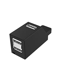 Sudroid Hub USB de 3 puertos Mini 480 Mbps USB 2.0 de alta velocidad Hub Adaptador Divisor Hub para Notebook PC Smartphone, Negro