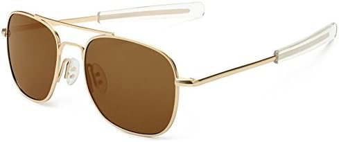 WELUK Men's Pilot Sunglasses Polarized 55mm Military Style with Bayonet Temples