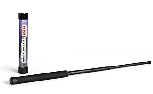 GSP Professional Expandable Stick Telescopic Retractable for Outdoor Adventure Hiking Camping Security Self Defense and Emergency (26-Inch, Black Matt)