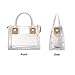 Clear Shoulder Handbags for Ladies, OURBAG Fashion 2 in 1 Designer Women's Waterproof Transparent Handbag Top Handle Crossbody Bag and Purse (White)