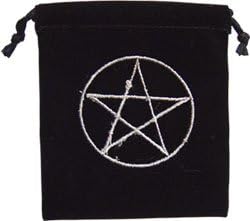 Ritual Magick Bag - Velvet Embroidered Pentacle 4" x 3"