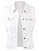 BEKDO Womens Basic Solid Denim Vest-L-WHITE