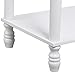 Topeakmart White Antique Console Tables with Carved Top/Leg and Lower Storage Shelf Entryway/Hallway Furniture