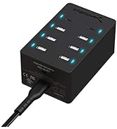 Sabrent Chargeur Rapide USB 100 Watt Format Familial de 8 Ports [Certifié UL] –2 Ports Power Deli...