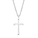 Men's Sterling Silver Catholic Cross Pendant Necklace, Masculine and Rugged 925 Sterling Silver Beveled Edge Cross Pendant, 24