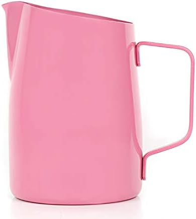 Edasw Oblique 304 Stainless Steel Pull Cups Barista Special Pull Milk Frothing Pitcher Oblique Teflon (Color : 700ml pink)