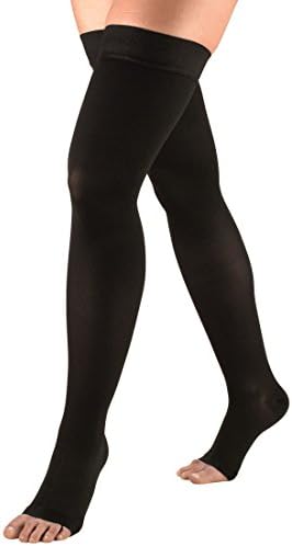 Sira Thigh Length (15cm Above Knee) Compression Varicose Stockings, Grade – III, High Pressure (34-46 mmHg), Medically approved Varicose Vein Stockings, Latex free, Anti Swelling. (M - Black)