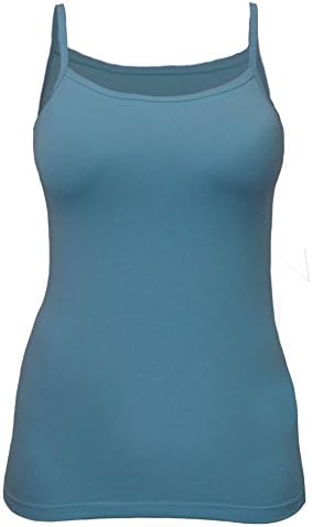 Chapini Women's Soft Stretch Cotton Sleeveless Camisol Medium Denim Blue
