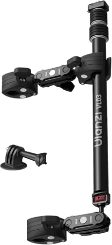 ULANZI Quick-Release Invisible Selfie Stick Motorcycle Bike Mount Kit for Insta360 X5 X4 X3/DJI Osmo 360, VL03 40in Adjustable Extension Pole Clamp Mount for Action Camera