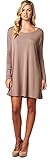 Womens Casual Feminine Long Sleeve Tunic Shirt Dress