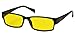 OX Legacy G-3 Blue Light Filter 55mm Yellow Amber Lens Thin Rectangle Anti-Glare UV Blocking Glasses, Black Frame