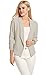 POGT Women 3/4 Sleeve Blazer Summer Jackets Open Front Work Office Blazer (M, Light Gray)