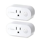 Smart Plug Wifi Outlet 15A Compatible With Alexa,Google Home and IFTTT, Teckin Mini Smart Socket with Schedule and Timer Function, No Hub Required,2 Pack