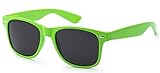 Retro Style Sunglasses - Bright Neon or Solid Colors with Classic 80's Style Design (Neon Green)