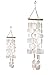 Bellaa 22913 Wind Chimes Outdoor, Garden Decorations, Musical, Indoor/Outside Windchimes, Beach, Ocean Breeze, Gifts for Mom, Gift for All Occasions, Capiz Sea Glass Shells Wood White 27 inch