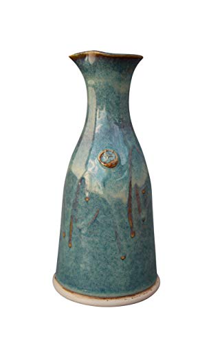 Castle Arch Pottery Irish Pottery Wine Decanter Hand-Thrown Hand-Glazed with Celtic Spiral Motif, Carafe 600ml - 8 Inches - Handcrafted In Ireland - Lead & Cadmium Free, Irish Gifts For Men & Women