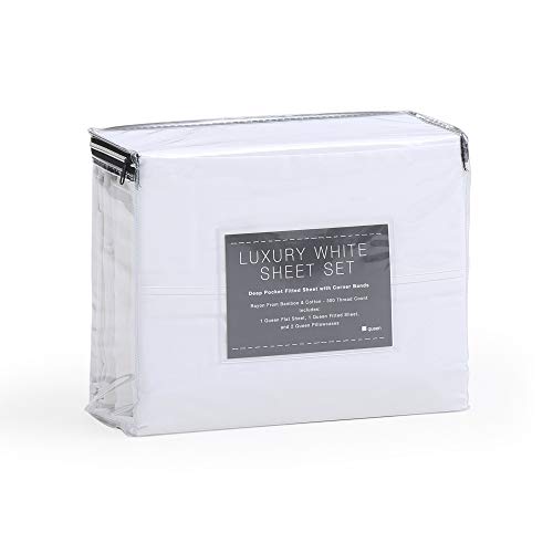 Classic Brands Deep Pocketed Luxury Sheets Set, Queen, White Pricepulse