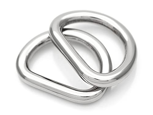 CRAFTMEMORE 6pcs D-Ring Findings Purse Belt Strap Loop Quality Finish Purse Making D Rings SCD1